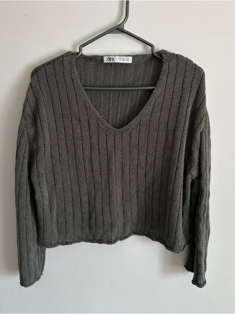 Zara Crochet Cropped Long Sleeve